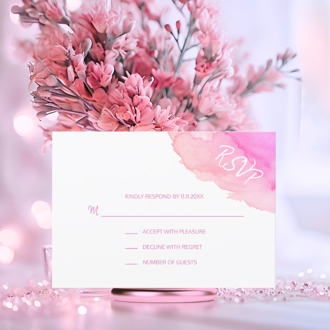 Moderne Aquarellfarben Pfirsichrosa UAWG Beilagen  RSVP Karte (Modern Watercolor Peach Pink RSVP Insert Cards)