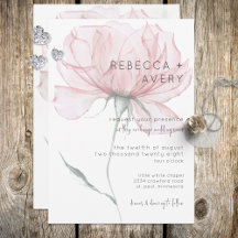 Moderne Aquarellfarben Rosa Bläsereihe Einladung