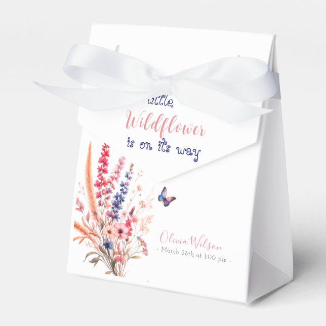 Moderne Aquarellfarben Rustikale Wildblumen Geschenkschachtel (Vorderseite)