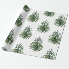 Moderne Aquarellfarben Weihnachten Winter Pine Gre Geschenkpapier