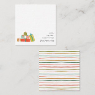 Moderne Aquarellfarben Weihnachtsgeschenke Square Mitteilungskarte