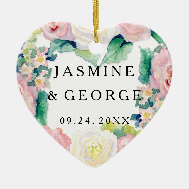 MODERNE Aquarellfarben - WeitwinkelStreifen mit Ro Keramik Ornament (Vorne)