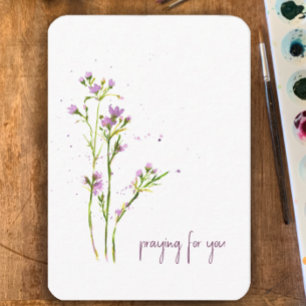 Moderne Aquarellfarben-Wildblumen   Gebet für Sie Mitteilungskarte
