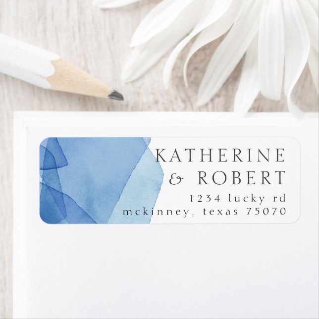 Moderne Aquarellformen geben das Adressetikett zur (Insitu)