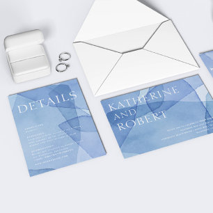 Moderne Aquarellformen Hochzeitsdetails Begleitkarte