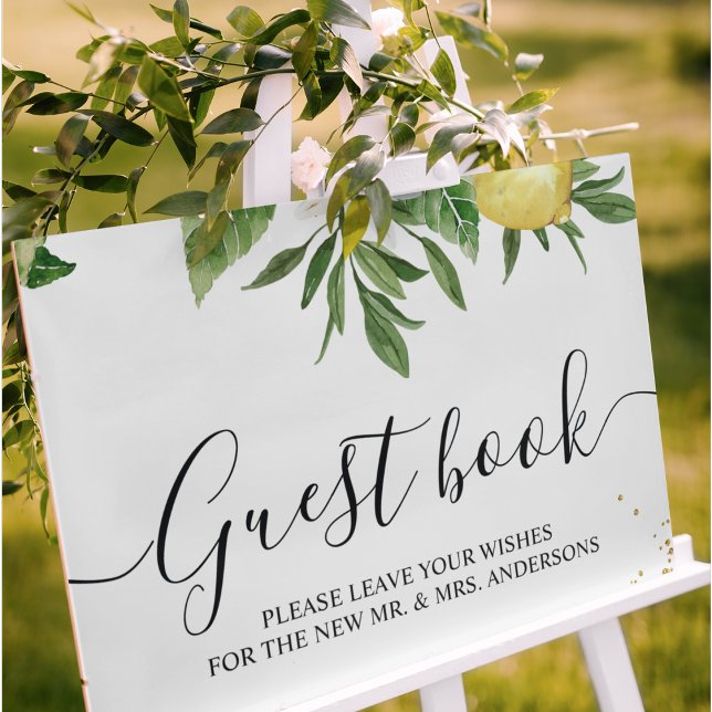 Moderne Aquarellgelbe Zitronen und Leaf Poster (Von Creator hochgeladen)