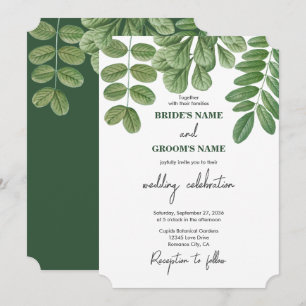 Moderne Aquarellgrüne Smaragdgrüne Hochzeit Einladung