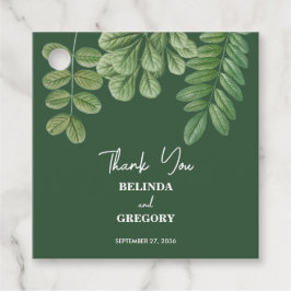 Moderne Aquarellgrüne Smaragdgrüne Hochzeit Geschenkanhänger