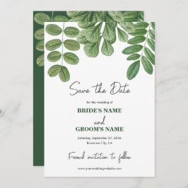 Moderne Aquarellgrüne Smaragdgrüne Hochzeit Save The Date