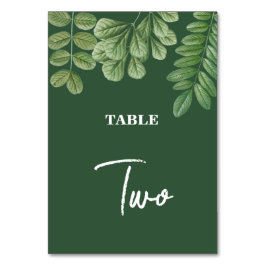 Moderne Aquarellgrüne Smaragdgrüne Hochzeit Tischnummer