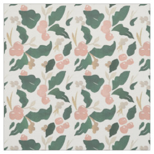 Moderne Aquarellholz-Blätter und Beeren Stoff