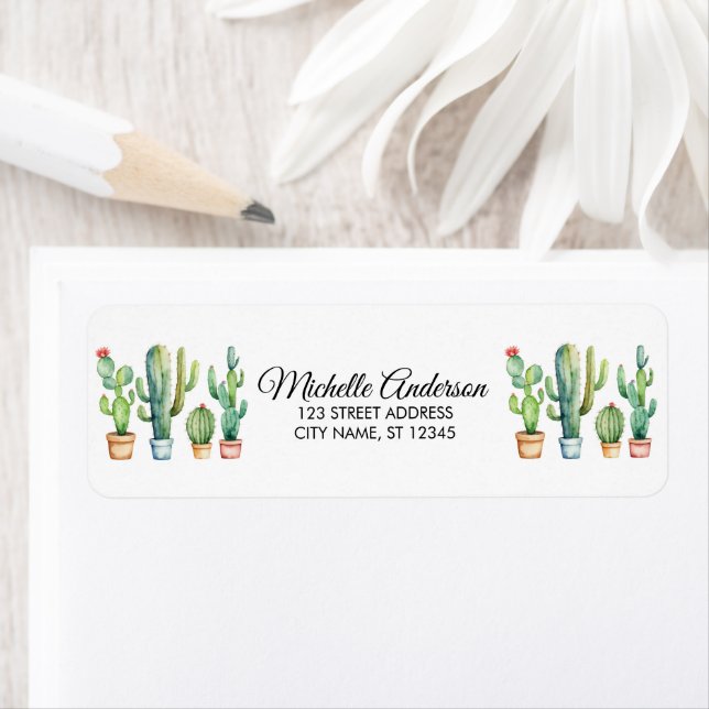 Moderne Aquarellkaktus Cacti Wüste Sukkulent (Insitu)