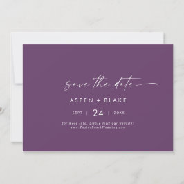 Moderne Aquarellkoordination | Lila horizontal Save The Date
