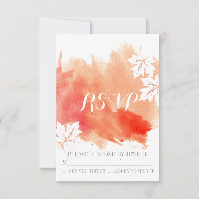 Moderne Aquarellkorallenpfirsichhochzeit RSVP Antw (Vorderseite)