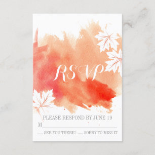 Moderne Aquarellkorallenpfirsichhochzeit RSVP Antw Karte