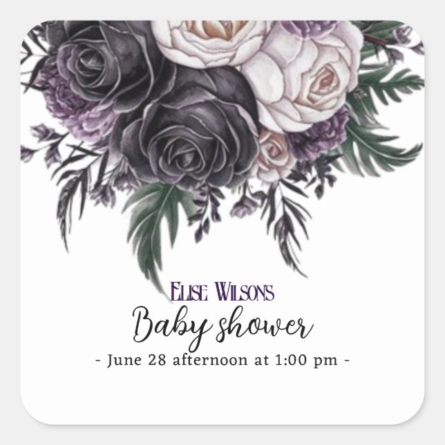 Moderne Aquarellkuchen Babydusche2 Quadratischer Aufkleber (Vorderseite)