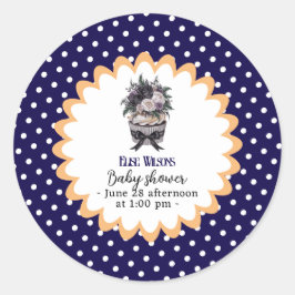 Moderne Aquarellkuchen Babydusche6 Runder Aufkleber