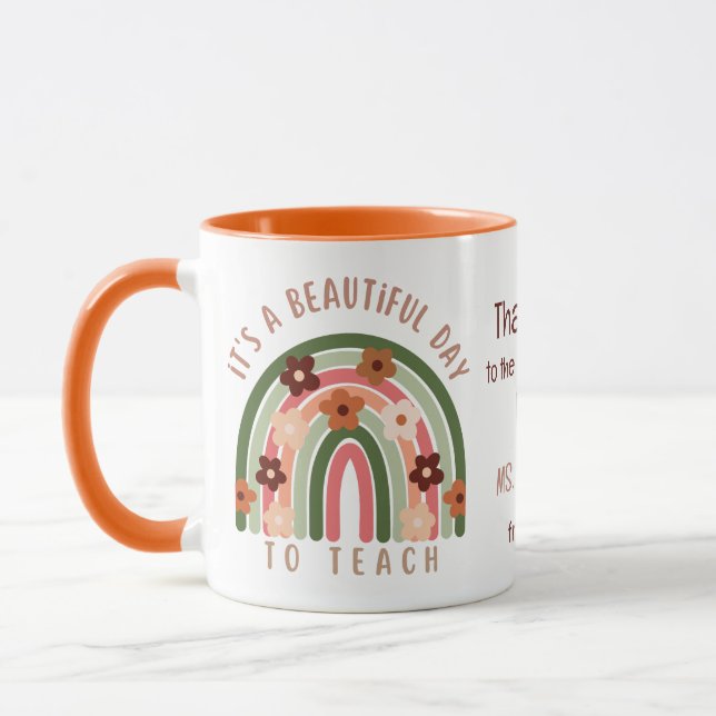 Moderne Aquarelllehrerin Personalisiert Tasse (Links)