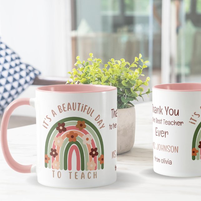 Moderne Aquarelllehrerin Personalisiert Tasse (Von Creator hochgeladen)