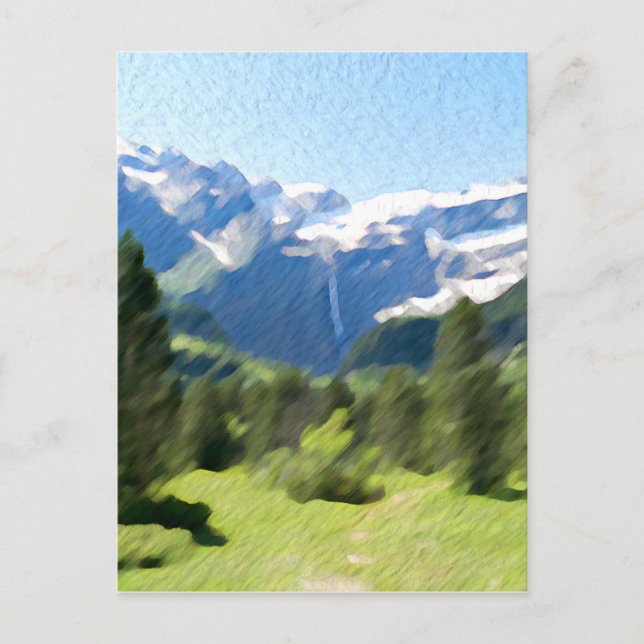 Moderne Aquarellmalerei Landschaft Postkarte (Vorderseite)