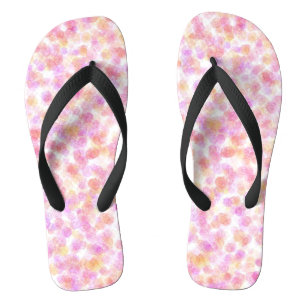 Moderne Aquarellmalerei mit rosa gelben Flecken Flip Flops