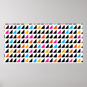 Moderne Aquarellmuster mit blauen Dreiecken. See Poster