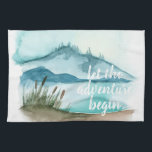 Moderne Aquarellnatur Das Abenteuer beginnt Geschirrtuch<br><div class="desc">Moderne Aquarellnatur Das Abenteuer beginnt</div>