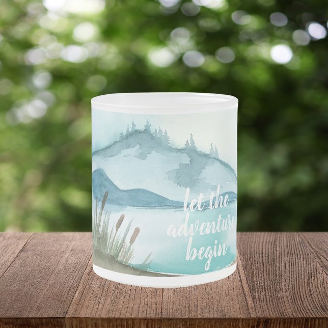 Moderne Aquarellnatur Das Abenteuer beginnt Mattglastasse (Von Creator hochgeladen)