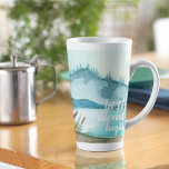 Moderne Aquarellnatur Das Abenteuer beginnt Milchtasse<br><div class="desc">Moderne Aquarellnatur Das Abenteuer beginnt</div>