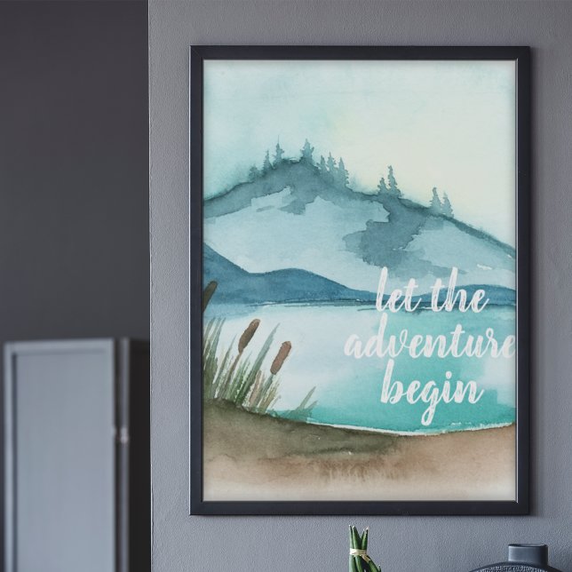 Moderne Aquarellnatur Das Abenteuer beginnt Poster (Von Creator hochgeladen)