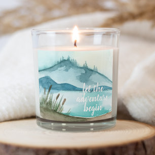 Moderne Aquarellnatur Das Abenteuer beginnt Quadratischer Aufkleber