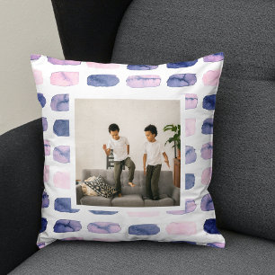 Moderne Aquarellpastellfarben Brush Stroke FOTO Kissen