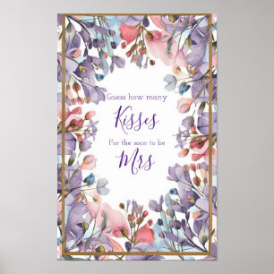 Moderne Aquarellpastellfarben lila rosa Wildblume  Poster