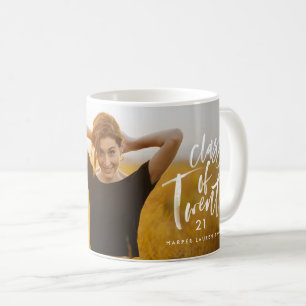 Moderne Aquarelltypografie Graduate Foto invita Kaffeetasse