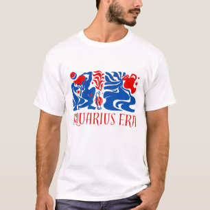 Moderne Aquarius Zodiac Typografie T-Shirt