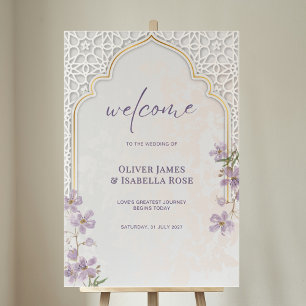 Moderne Arabesken-Bogen-Hochzeit-Willkommensschild Acrylschild
