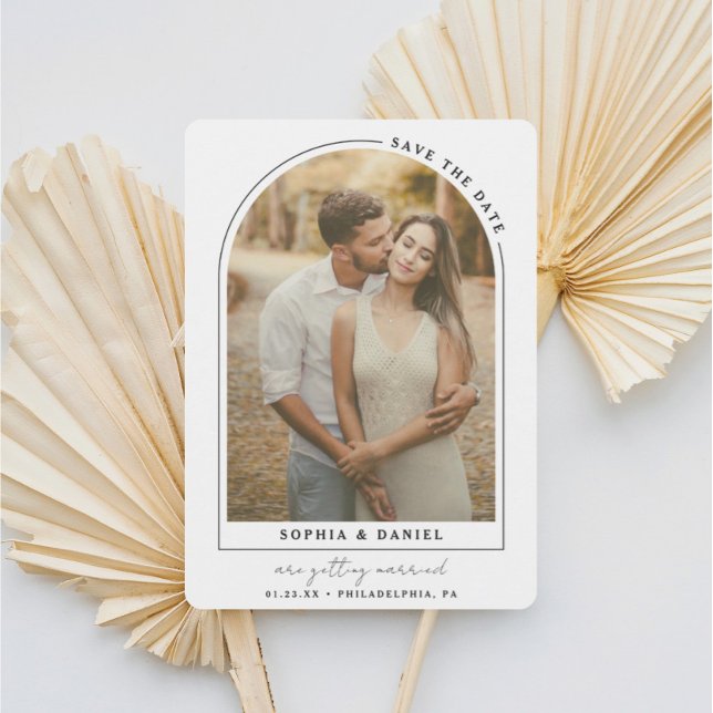 Moderne Arch Boho Arch mit Foto Save The Date (Von Creator hochgeladen)