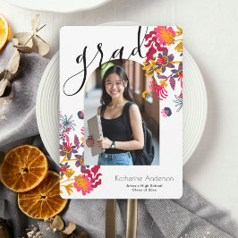 Moderne Arch Floral Foto Graduation Party Einladung