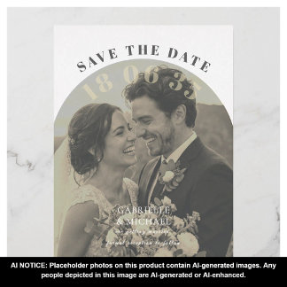 Moderne Arch Foto-Folie Save-the-Date-Karte Folien Feiertagspostkarte