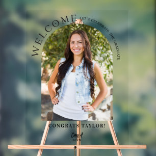 Moderne Arch Foto Graduation Party Willkommen Acrylschild