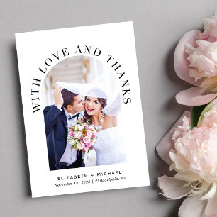 Moderne Arch Foto Hochzeit Dankeskarte