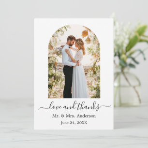 Moderne Arch Foto Rahmen Liebe und Dank Hochzeit Dankeskarte