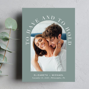 Moderne Arch Foto Sage Green Wedding Einladung