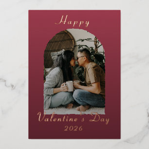 Moderne Arch Happy Valentine's Day Foto Folien Feiertagskarte