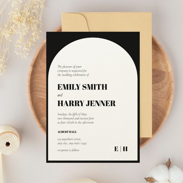 Moderne arch kühne Typografie QR-Code Hochzeit Einladung (Von Creator hochgeladen)