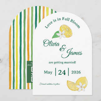 Moderne Arch Lemon Citrus Floral Save The Date Kar Einladung