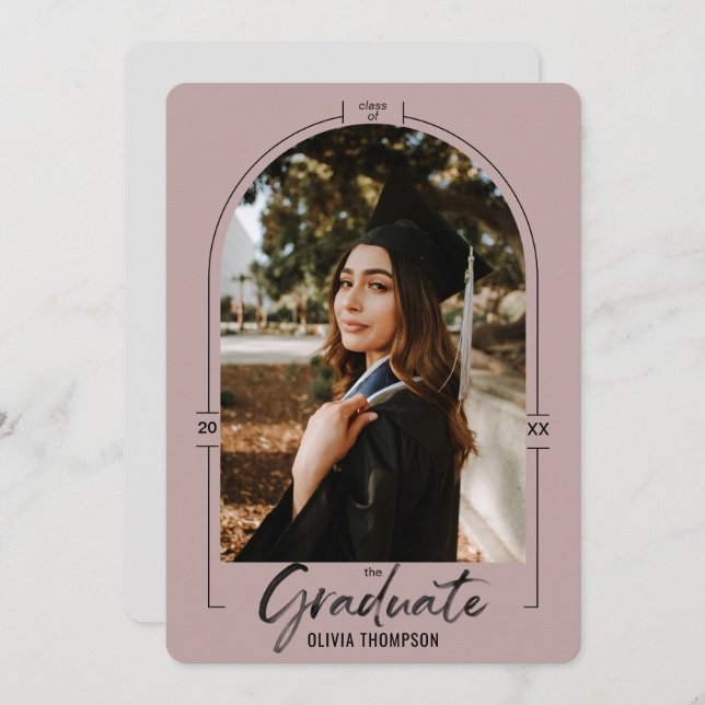 Moderne Arch Lila Abschluss Ankündigung & (Vorne/Hinten)