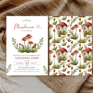 Moderne Arch Little Mushroom Babydusche Einladung