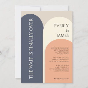 Moderne Arch Wedding Einladung I Navy & Peach