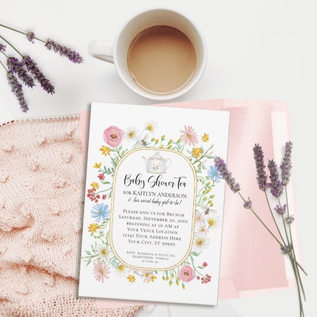 Moderne Arch Wildblume Blumenbienen Teatro Sociale Einladung (Von Creator hochgeladen)